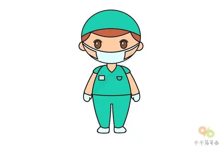 富有爱心医生简笔画