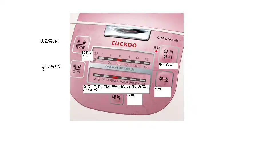 韩国cuckoo/福库 ccrp-g1021mp智能电饭煲高压电饭锅怎么用?