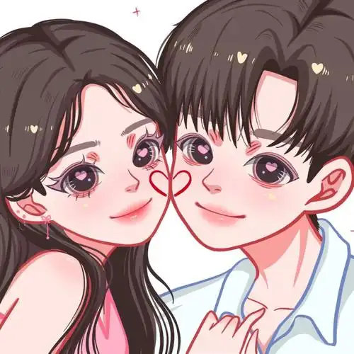超甜爱心贴贴情侣头像～ 画师:琉猫猫