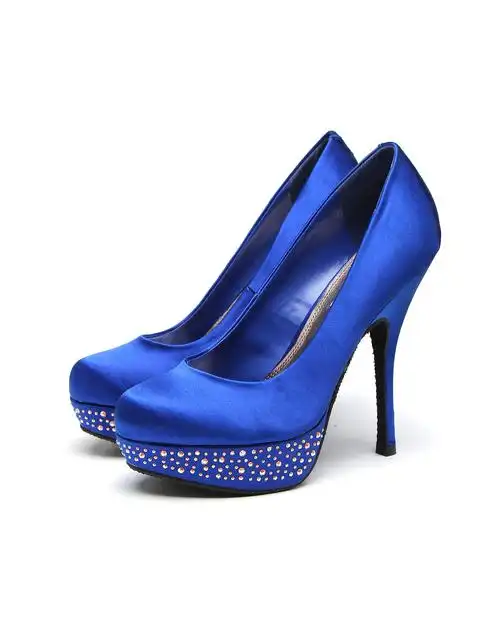 steve madden 贴仿钻高贵蓝色高跟鞋