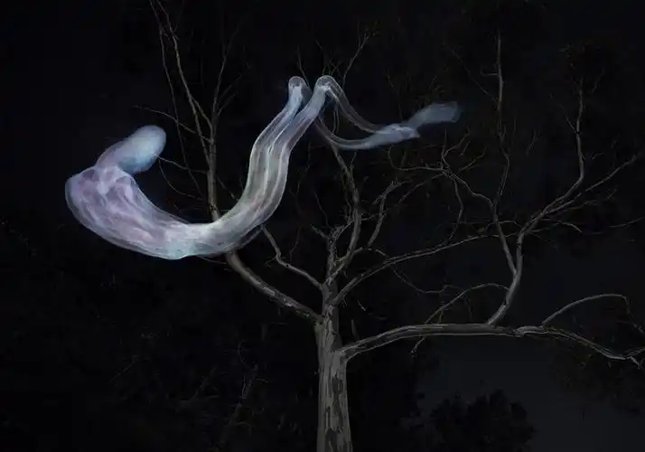 摄影师拍摄漂浮的幽灵真实人体演绎