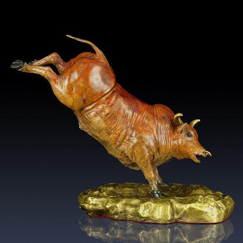 家居纯黄铜牛工艺品摆件办公室饰品家居客厅创意牛饰品礼品西班牙斗牛