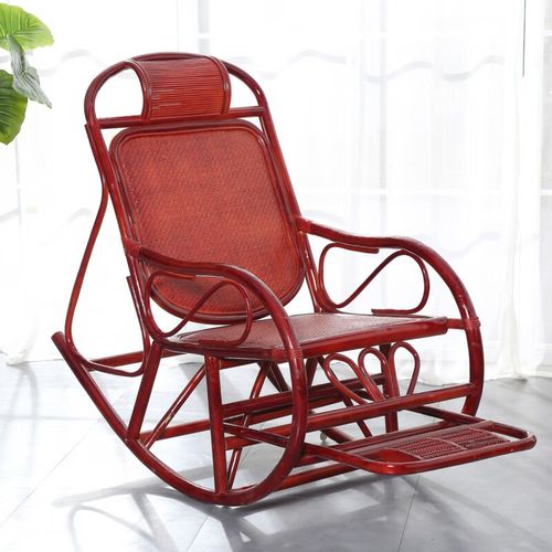 慕朗迪藤躺下椅摇摇晃椅椅午睡椅逍遥椅老人午休阳台凉椅真藤靠背摇晃