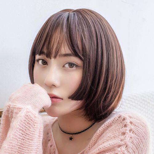 姬发式公主切假发女短发直发圆脸网红女bobo头逼真自然全头假发套