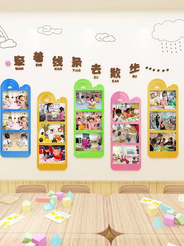 幼儿园墙面装饰照片墙贴创意小中初班级教室布置学生风采展示贴画