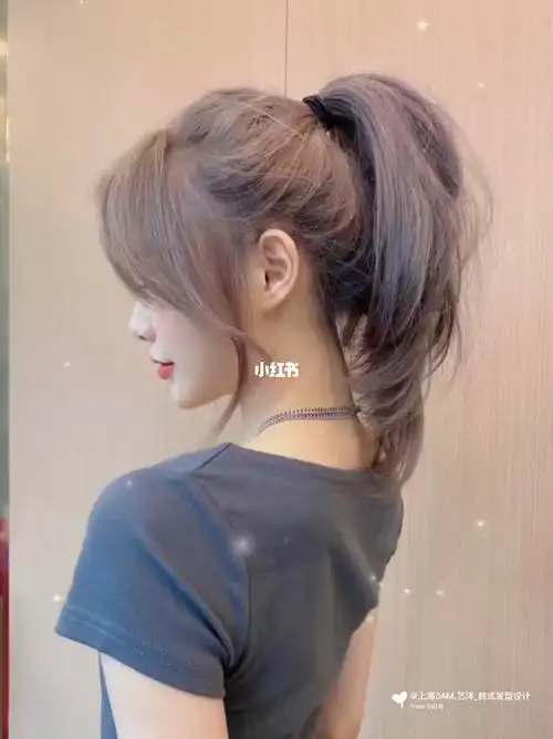 刘海八字刘海中分刘海11566偏分的斜刘海搭配高马尾扎发清新可人