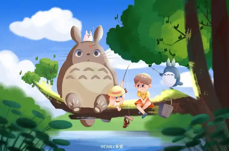 儿童插画宫崎骏动画重绘