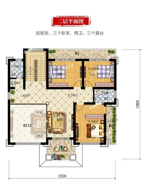 新中式三层别墅设计图平面图
