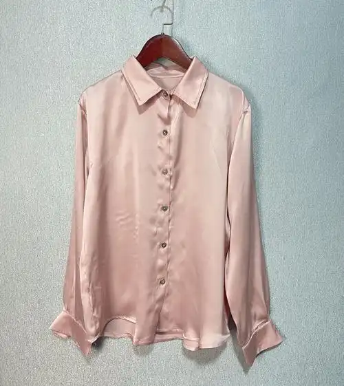 软糯好面料 真丝砂洗素绉缎长袖衬衫 桑蚕丝宽松衬衣外套上衣女