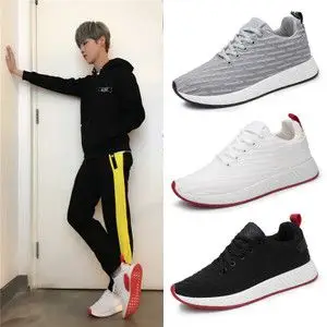 鹿晗同款鞋子男运动鞋学生韩版百搭潮流休闲鞋白色情侣网鞋板鞋夏