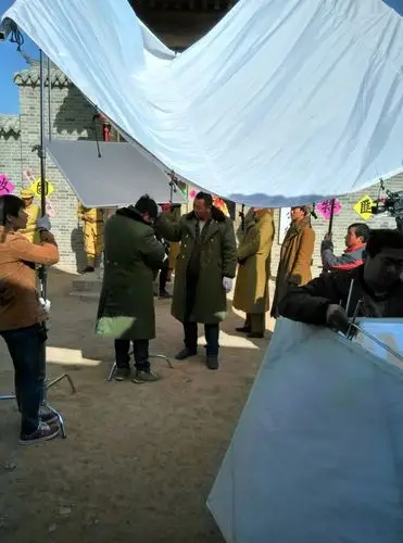 电视剧《大西北剿匪记》拍摄现场,兰州新区影视基地.