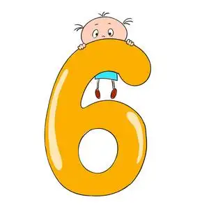 数字和儿童.卡通插图.字符的涂鸦.六照片