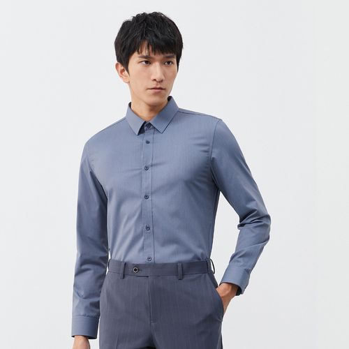 利郎官方 长袖衬衫男士商务翻领弹力春夏正装男式衬衫