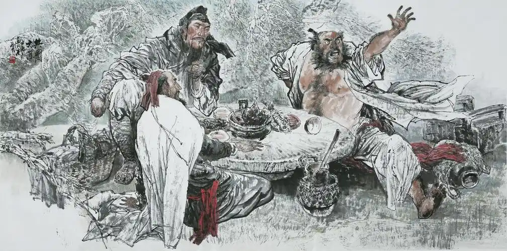 01272012年作桃园三结义共图大业设色纸本