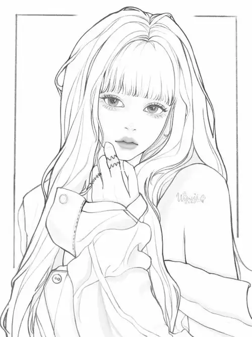 线稿练习76100女生线稿少女头像分享