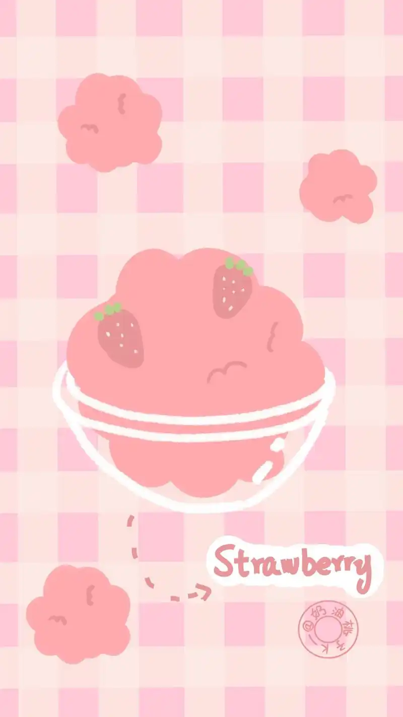 少女心草莓图案平铺壁纸,浪漫的粉红色,无法抵挡的甜美