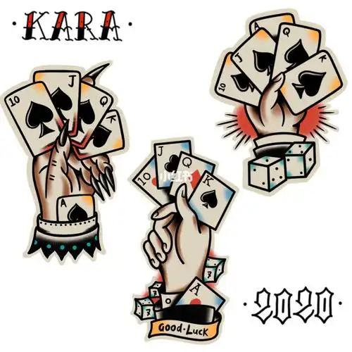 值得你收藏的old school扑克牌纹身手稿_纹身_步步高超市(吉首店)自由