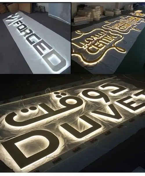 公司门牌门头招牌定做亚克力发光字不锈钢镂空灯箱广告牌户外定制