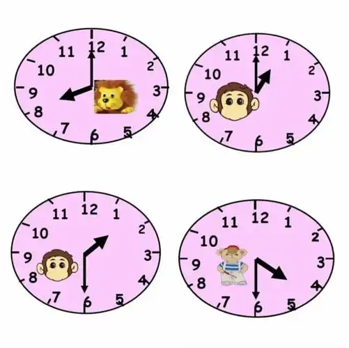 分针指向12,时针指向哪个数字就是几时整;分针指向6,就是半点.