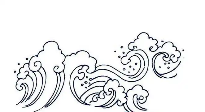 惊涛骇浪的简笔画