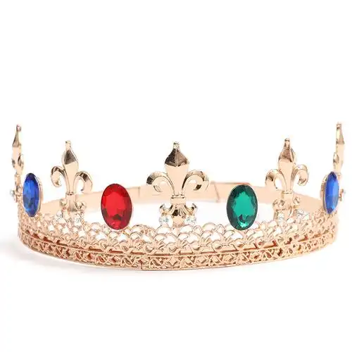 男士国王皇冠女王王冠发饰头冠演出头饰男女通用王子公主选美皇冠