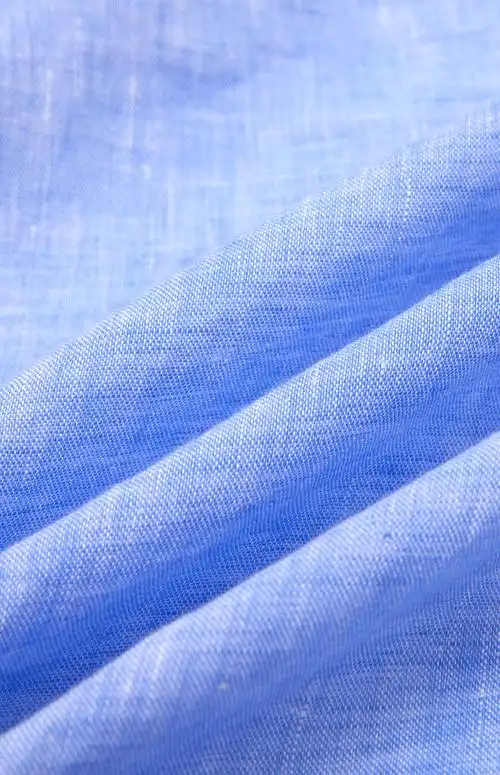 浅蓝色超柔软纯麻春夏季休闲衬衫