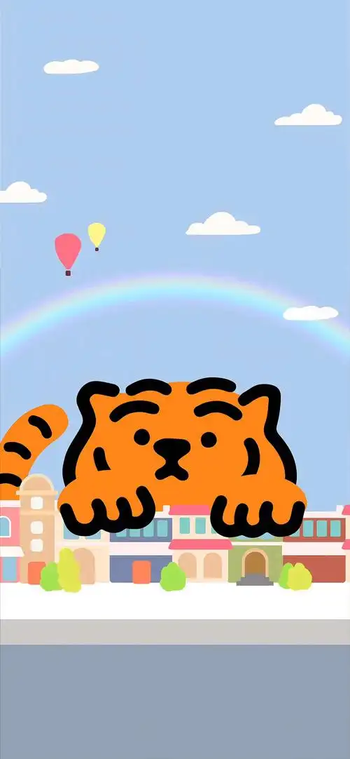 一组超可爱的小老虎手机壁纸