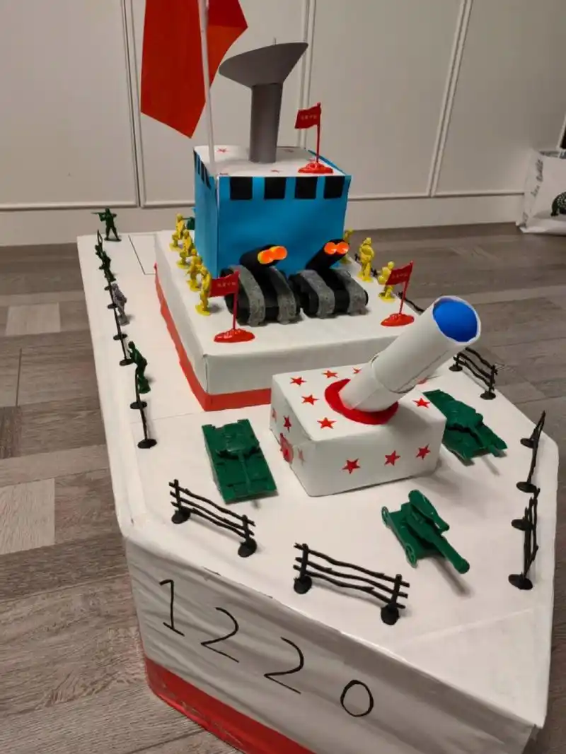 船只军舰手工作业|小学生科技节 一年一度的小学科技节,为了让儿子