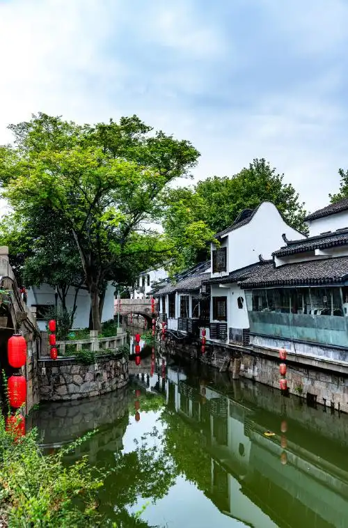 上海嘉定州桥老街州桥画院古镇河流水域建筑