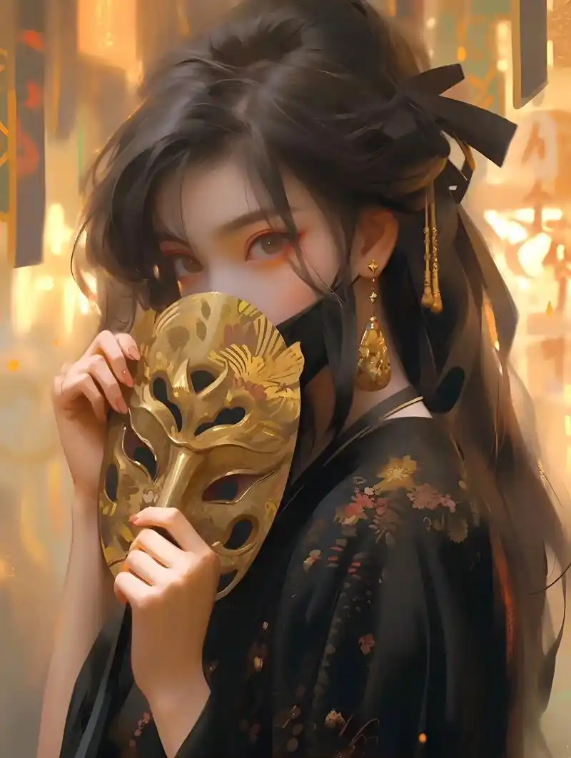 面具少女三.猛然间发现,每个人都戴着面具,当遇到某些人时,面 - 抖音