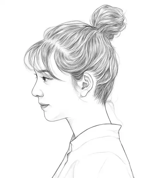 作者在绘画人物素描的时候会对人像找一些规律,突出五官的比例,让其