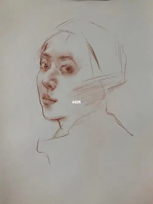 女学生肖像步骤图