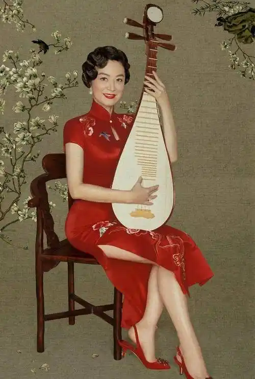 50岁许晴才是真时尚,再穿"时尚"旗袍,颜值实力吊打小花