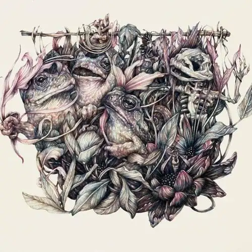 marcomazzoni暗黑诡异风彩色铅笔画