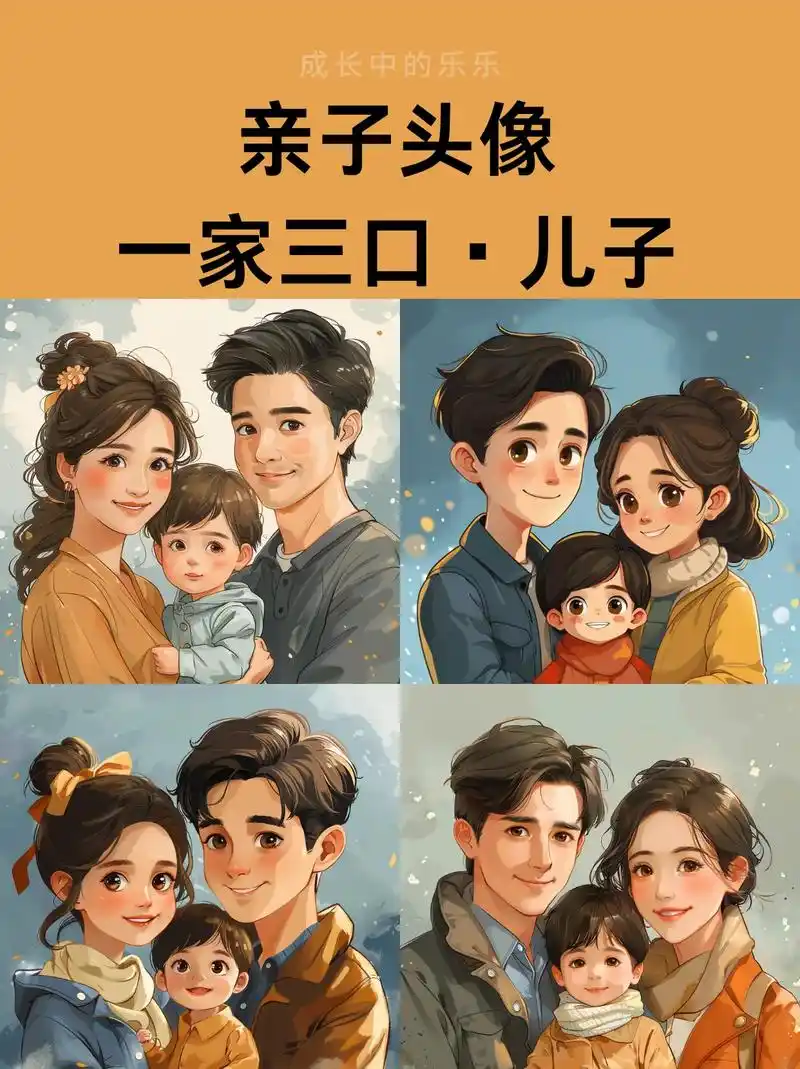 亲子头像 | 一家三口 儿子.#上热门 幸福就是一家人在一起 - 抖音