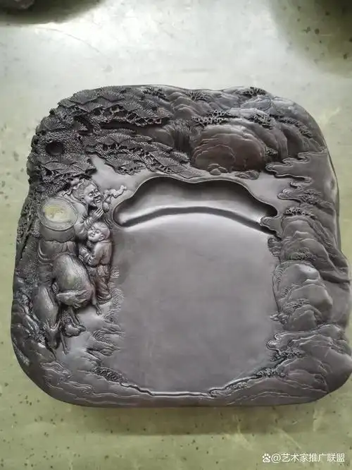 端砚雕刻大师黎桂生专程拜访书法家宋爱明