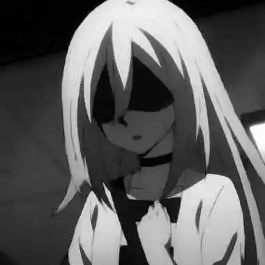 冷酷动漫女生黑白头像