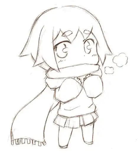 分享一组q版人体线稿素材