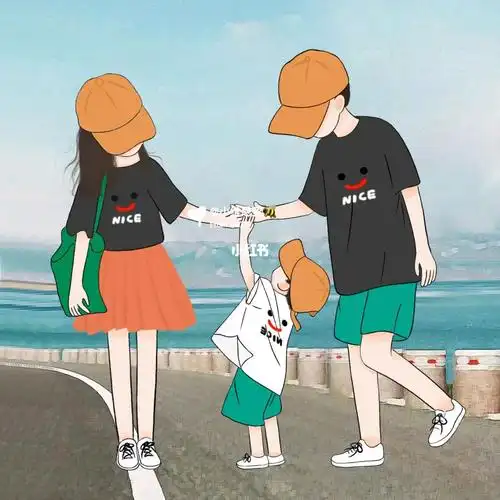 一家三口亲子头像男宝