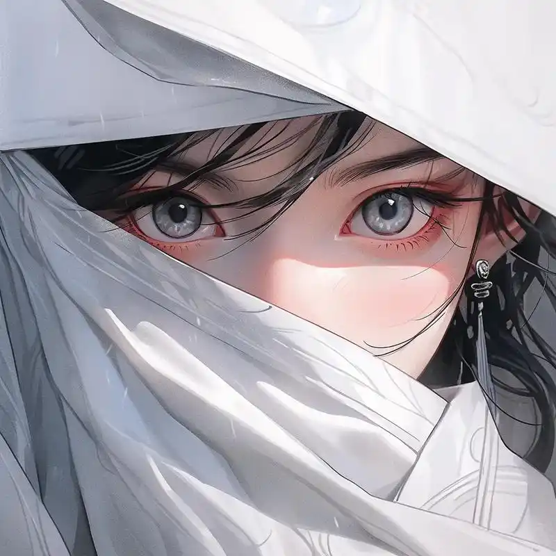 国风高冷蒙面女生动漫头像 #优质头像 #ai次元绘画 #mi - 抖音