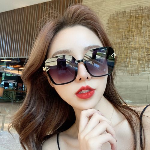 新款2021太阳眼镜欧美大框潮精致女墨镜遮韩版无方框ins抖音网红