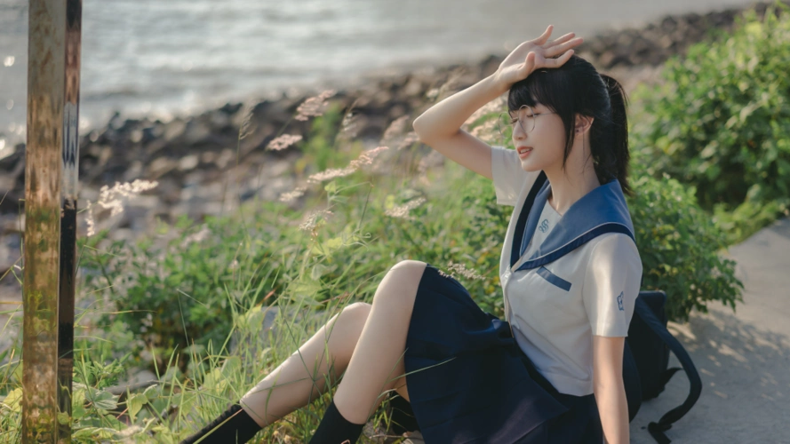 元气jk少女甜美清新写真,高清壁纸图片,清纯美女-回车桌面