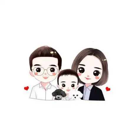 家庭头像合集可爱一家三口图片设计甜蜜幸福