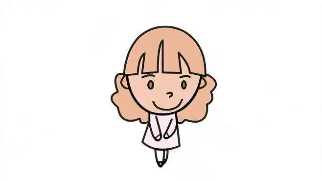 害羞的小女孩简笔画教程,儿童宝宝幼儿学画人物,亲子益智美术-母婴