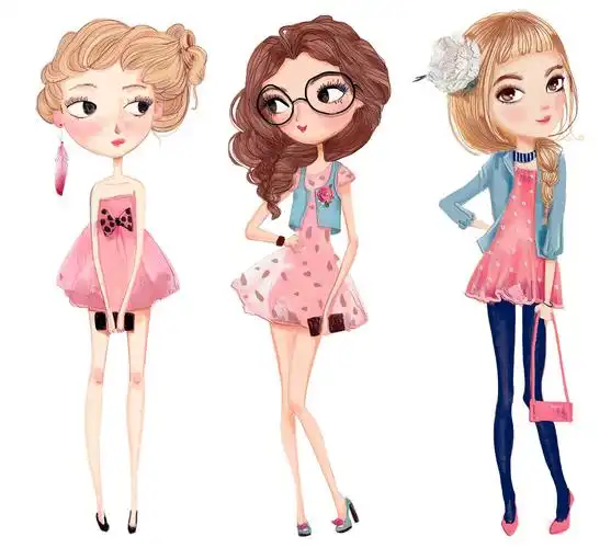 卡通人物女孩插画可爱