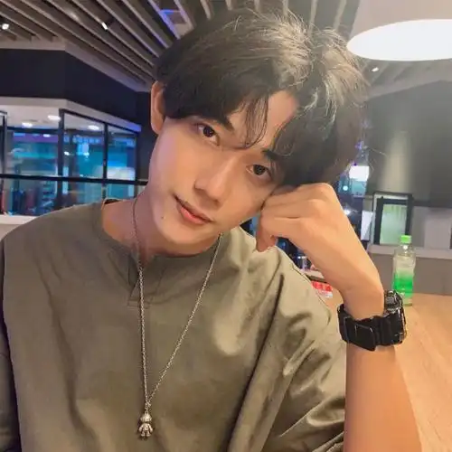 中分假发男短发日系帅气男士蓬松修脸微卷自然短卷发学生全头套式