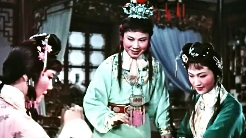 宝黛钗对弈宝玉看闲书1962年越剧电影红楼梦2徐玉兰王文娟