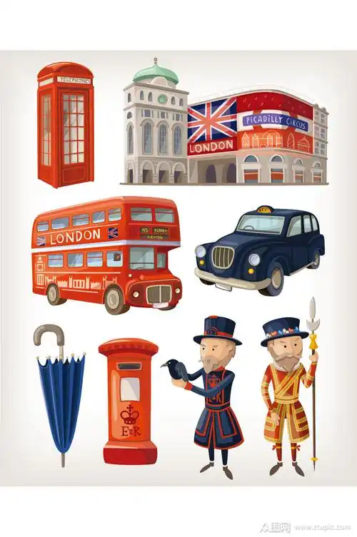 时尚精美伦敦设计元素矢量素材