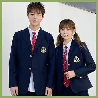 春秋学院风高中学生校服外套 刺绣西装套装 毕业运动会班服jk制服