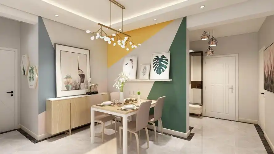 天颐郦城北欧ins风,超高颜值拼色墙,爆赞